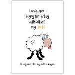 Funny Sheep Humour Birthday Card I Wish You Happy Birthday With All My Butt