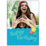 Personalised Happy Birthday Card with Balloons and Photo Upload Option