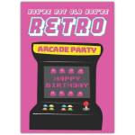 Retro Arcade Birthday Card with Customisable Text for Nostalgic Birthday Celebration