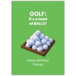 Golf Humour Birthday Card Personalised with Name and Message