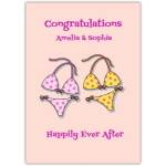 Personalised Congratulations Card for Couples Wedding or Anniversary with Bikini Design