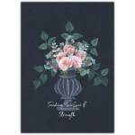 Sending Love and Strength Sympathy or Support Greeting Card with Floral Vase Design