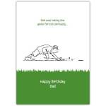 Funny Golf Birthday Card for Dad with Humorous Dad Taking Game Seriously Design