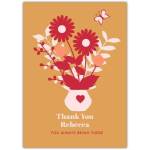 Personalised Thank You Card with Floral Bouquet and Butterfly Design for Any Occasion