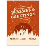 Personalised Season's Greetings Winter Cabin Christmas Card with Family Name Customisation