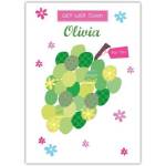 Personalised Get Well Soon Card with Green Grapes and Floral Design for Olivia