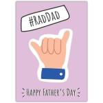 Rad Dad Shaka Hand Gesture Happy Fathers Day Greeting Card