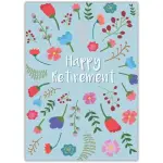 Happy Retirement Card Floral Design Personalised Greeting Card for Retirement Wishes