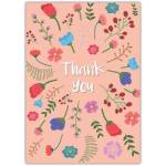Thank You Card with Colourful Floral Design Suitable for All Occasions