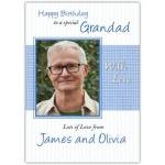 Personalised Happy Birthday Grandad Photo Card with Custom Names and Message
