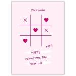 Personalised Tic Tac Toe You Won Hearts Valentines Day Card