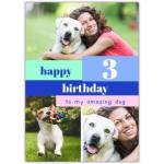 3rd Birthday Card for Dog Lover Personalised Photo Collage Design