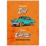 Personalised Classic Car Vintage Style Birthday Card for Her