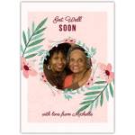 Personalised Floral Get Well Soon Card with Photo and Custom Message