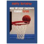 Happy Birthday Basketball Card May All Your Swishes Come True Sports Theme