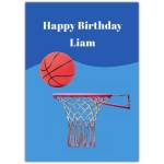 Personalised Basketball Themed Happy Birthday Card for Boys