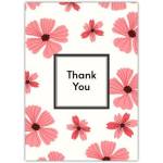 Thank You Card with Pink Floral Design for Any Occasion Personalised Greeting Card