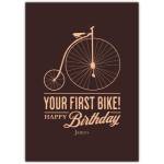 First Bike Birthday Card Personalised Retro Bicycle Design for Children