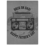 Rock On Dad Fathers Day Card with Retro Boombox Design