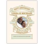 Personalised Happy Anniversary Congratulations Card with Photo and Custom Names
