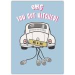 Same Sex Wedding Congratulations Card OMG You Got Hitched Mr and Mr Car Design