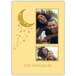 Personalised Photo Greeting Card with Gold Moon and Stars Design for Any Occasion