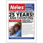 25 Years Happy Anniversary Card Personalised Newspaper Style Celebration