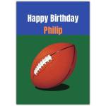 Personalised American Football Happy Birthday Card for Boys Men