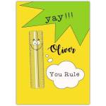 Personalised You Rule Ruler Cartoon Birthday Card for Kids with Name Option