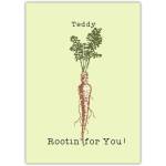 Personalised Rooting For You Encouragement Card with Carrot Design