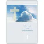 Personalised Confirmation Card for Boys Religious Cross and Sky Design