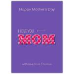 Mothers Day I Love U Greeting Card
