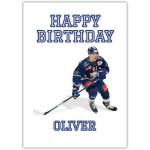 Happy Birthday Ice Hockey Greeting Card