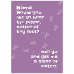 Personalised New Baby Arrival Card with Humorous Tiny Feet Design