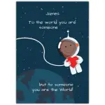 Valentines Day Spaceman Greeting Card