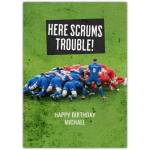 Happy Birthday Rugby Scrum Greeting Card