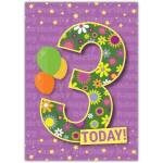 Happy Birthday 3 Today Greeting Card