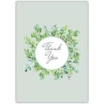 Thank You Green Wreath Greeting Card