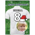 Personalised Football Shirt Christmas Card with Photo and Name Customisation