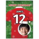 Personalised Kids Football Jersey Christmas Card with Photo and Name Option