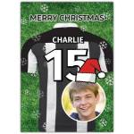 Personalised Football Jersey Christmas Card with Photo and Name Option