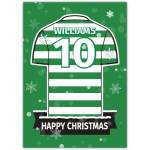 Soccer Jersey Christmas Greeting - Green & White Card