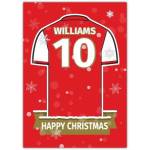 Soccer Jersey Christmas Greeting - Red & White Card