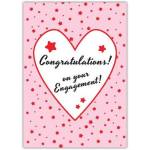 Engagement Pink Red Stars Greeting Card