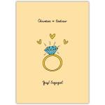 Engagement Ring Hearts Greeting Card