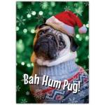 Merry Christmas Nah Hum Pug Greeting Card