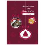 Merry Christmas Kitty Photo Bauble Greeting Card