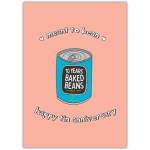 Happy Tin Anniversary Card with Baked Beans Illustration Meant to Bean 10 Years