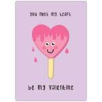 You Melt My Heart Cute Heart Ice Lolly Valentine’s Day Card