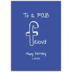 Personalised Fab Friend Blue Birthday Card for Her with Custom Name
